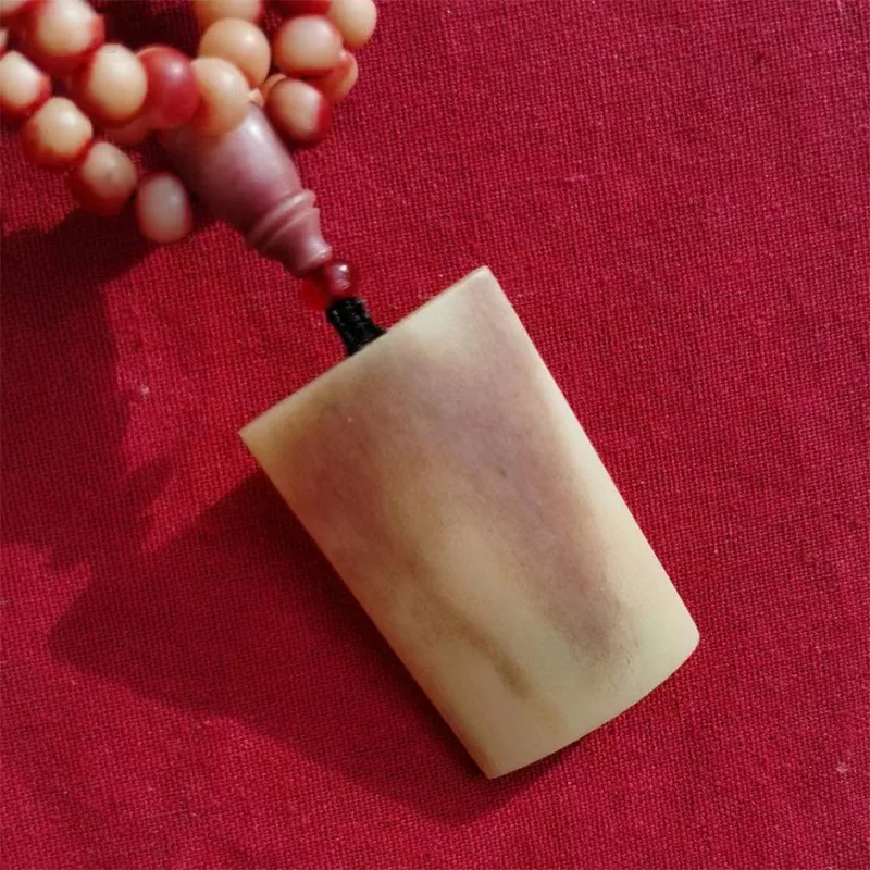 Blood 108 beads 8*6mm tadpole pattern obvious purple bone three-way running ring Cro heart Vajra no matter what amulet