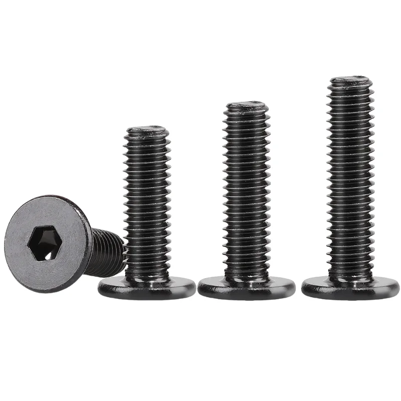 M2 M2.5 M3 M4 M5 M6 M8 Black Hex Hexagon Socket Ultra Thin Flat Wafer Allen Head Screw Bolt A2-70 304 Stainless Steel