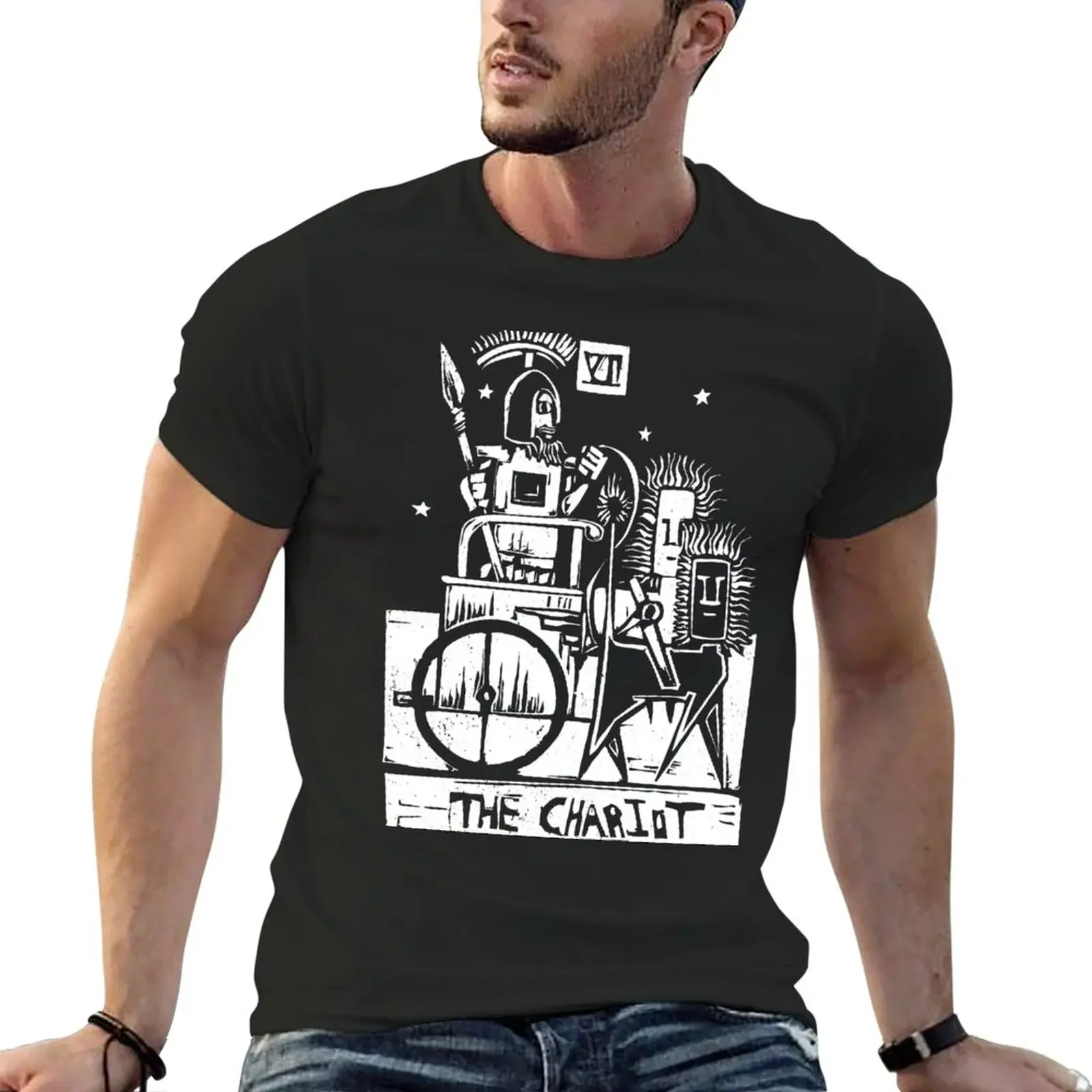 The Chariot - Tarot Cards - Major Arcana T-Shirt funnys boys animal print sublime mens tall t shirts