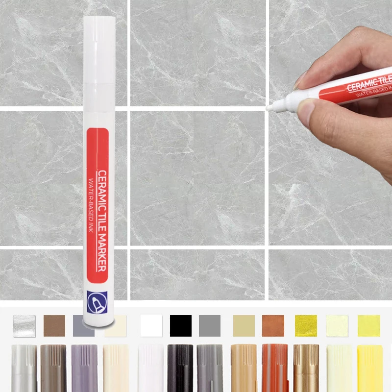 12 Color White Waterproof Tile Paint Marker Grout Pen Wall Seam Pen For Tiles Floor Bathroom Decontamination Seam Repair Tools