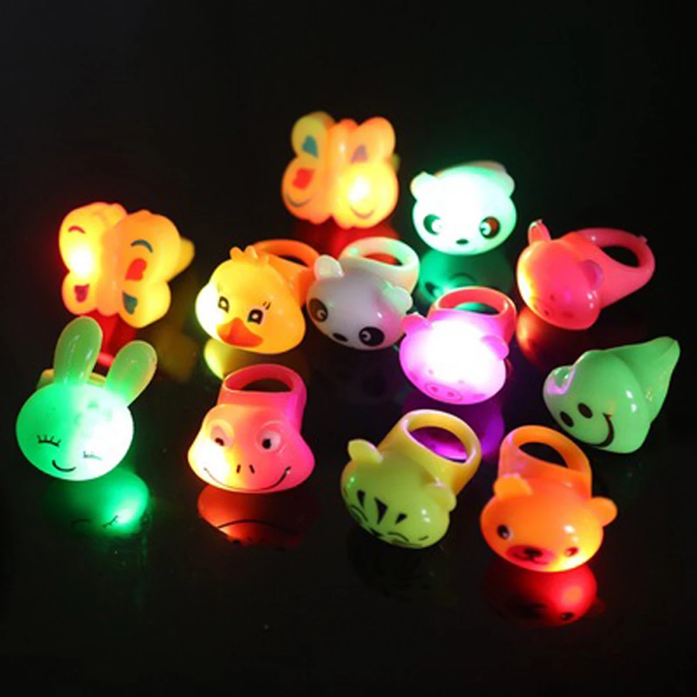 

In The Dark Cartoon Luminous Rings Glow Toys LED Luminous Finger Rings Shine In The Dark Flashing Finger Ring Light Up Rings