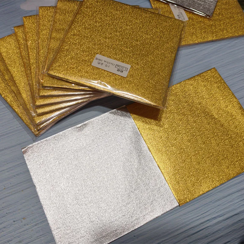 100 sztuk 15x15cm złoto srebro różowy niebieski fioletowy skórka folia aluminiowa papier ślubny opakowanie na czekoladki opakowanie cukierków torba do pakowania ciasta