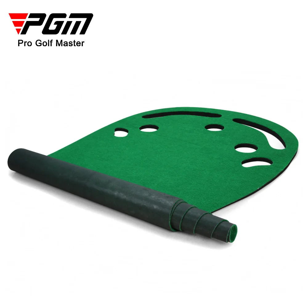 PGM Golf Putting Mat Indoor Home Portable Practice Training Putter Pads Putting Green with 5 Holes Golf Training Aids GL013