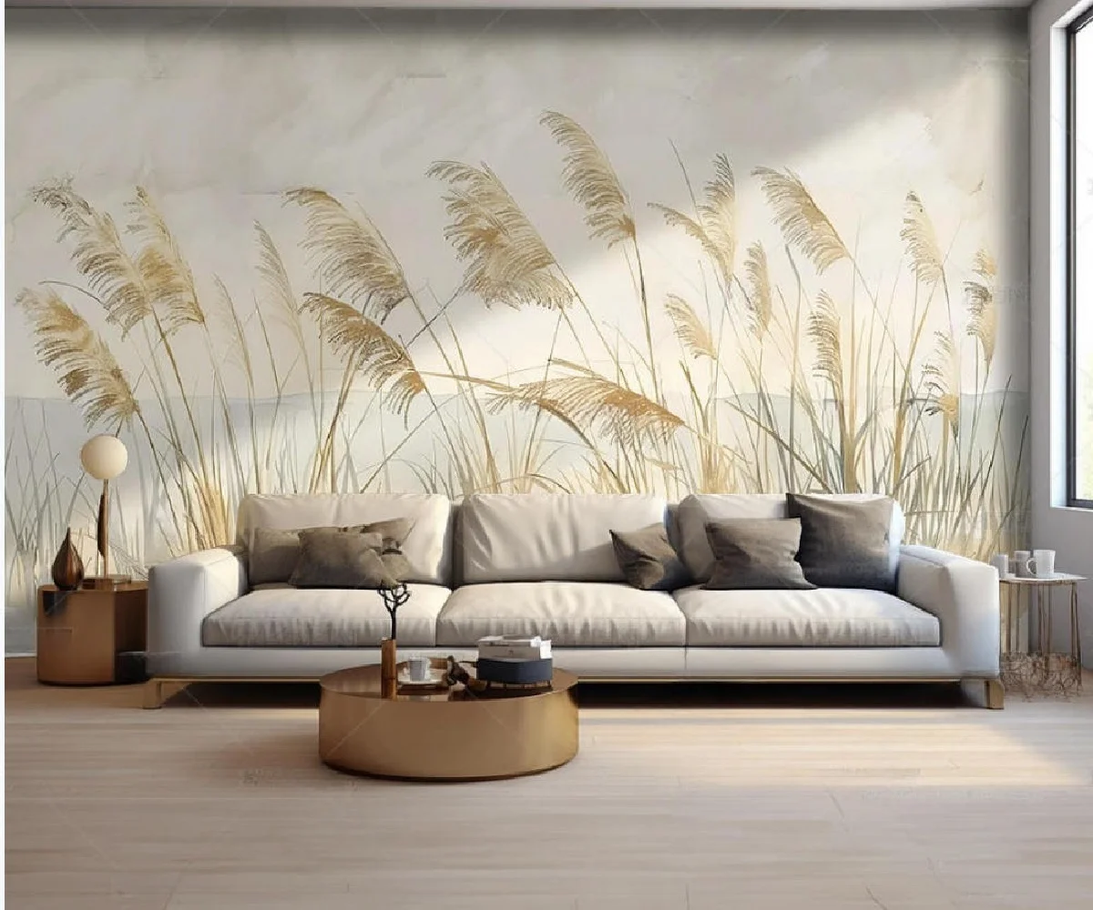 Custom Mural Wallpaper Wall Painting Chinese style flower bird flower reed Photo Wall Paper Cafe Restaurant Backdrop Wall Decor