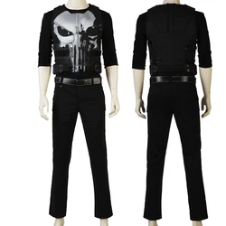 Cattivo Cosplay punisci stagione 1 Costume Frank Castle abbigliamento nero Fancy Halloween Masquerade