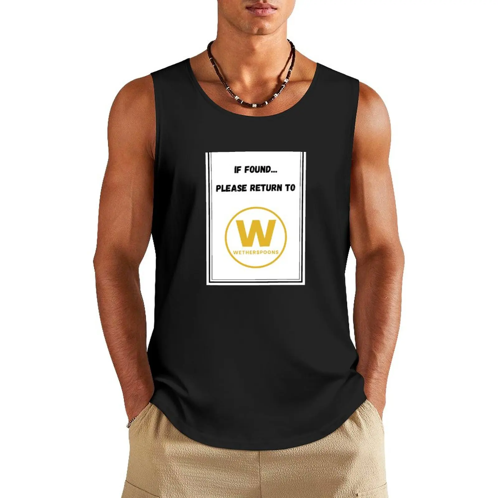 Personalised Wetherspoons Tank Top sleeveless gym shirt man fitness Muscle fit male top clothing men