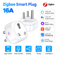 Tuya South Africa Plug 16A/20A Zigbee Smart Plug with Power Monitor Remote Control Timer Group Voice for Alexa Google Assistant