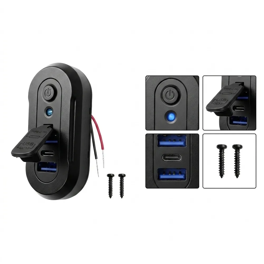 72W USB Socket 12V/24V FOR Surface Mount Fast Charger Panel for Truck Boat RV