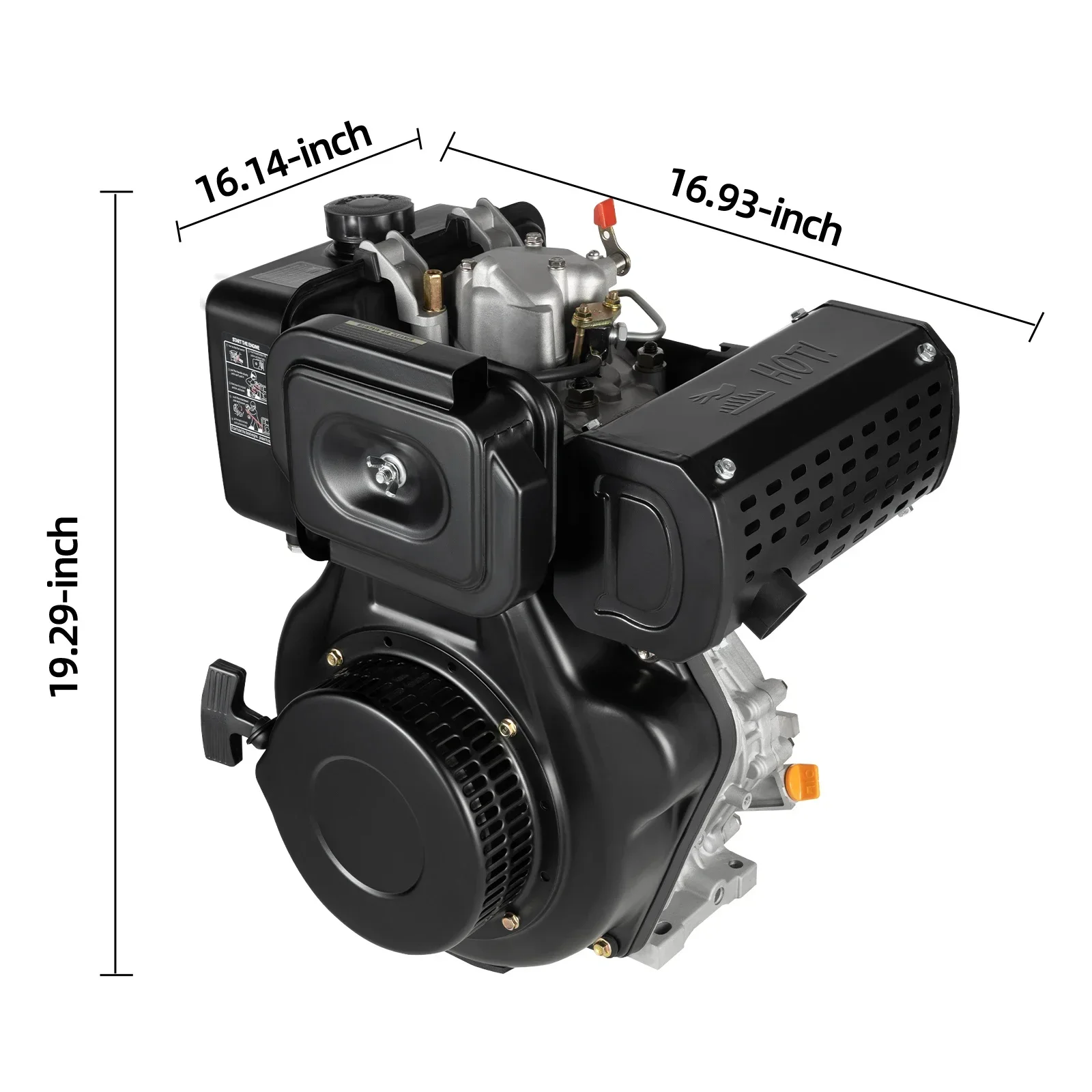10HP 4-stroke Diesel Engine, 418cc Single Cylinder Air-cooled Diesel Motor