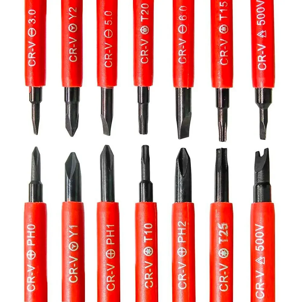 8Pcs Insulated Screwdriver Set Magnetic Double Head Electrical Tools CRV Slotted Phillips Torx Triangle Herramientas