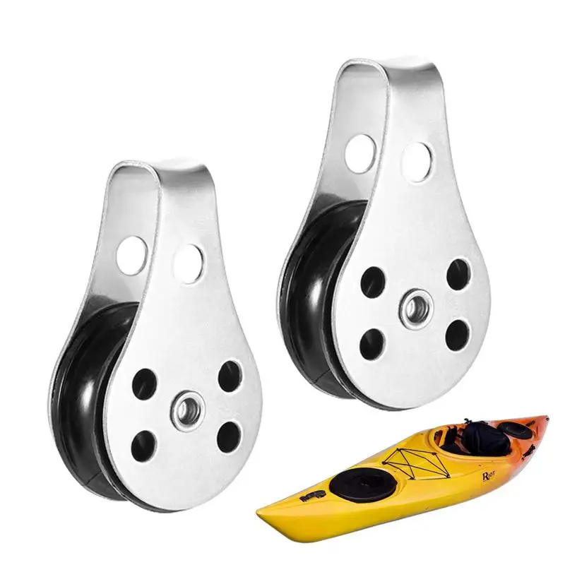 

Cable Pulley Wheel 2Pcs Swivel Lifting Wheel Rope Weight Pulley Kayak Accessories For Garage Mining Canoe Unit Curtains Machine