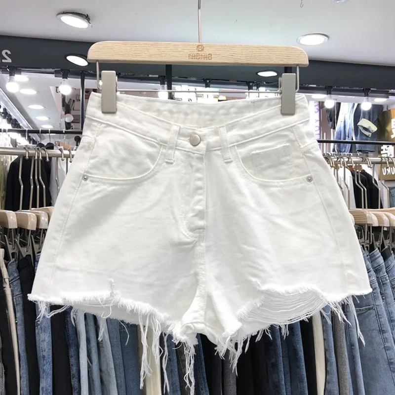 Primavera Verão Cintura Alta Jeans Shorts Casual Moda Algodão Calças Estilo Coreano Denim Curto Roupas Femininas Y2k Streetwear Ropa