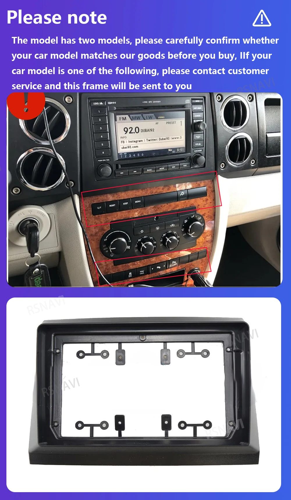 Android 16 Car Radio For Jeep Commander XK 2007 Navigation Multimedia Player Stereo WiFi+4G Video DSP BT Carplay Auto Wireless