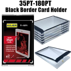 35-180PT Black Magnetic Trading Card Holders, UV Protect For Sports Game Cards, 100PT 130PT 180PT Material Jersey Card Case