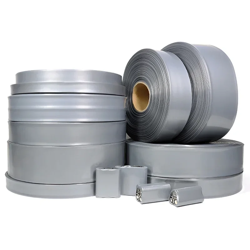 1~20m PVC Heat Shrink Tube 18650 Lipo Battery Pack Grey 17mm ~ 450mm Insulated Protection Film Wrap lithium Case Cable Sleeve
