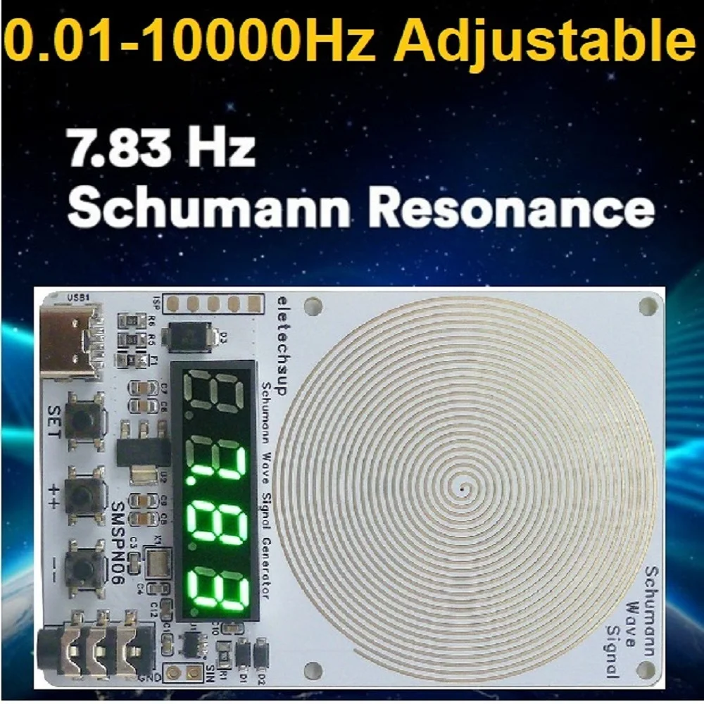 7.83Hz Earth HeartBeat Schumann Resonanace 0.01Hz~9999Hz Frequency Signal Generator Earth Heartbeat Signal Booster SMSPN06