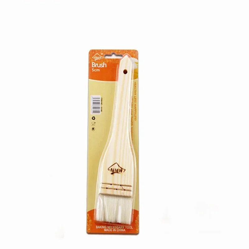 Brosse à pâtisserie pour gâteau de lune, manche en bois, brosse de Barbecue en laine, brosse à huile, accessoires de cuisson, outils de cuisine