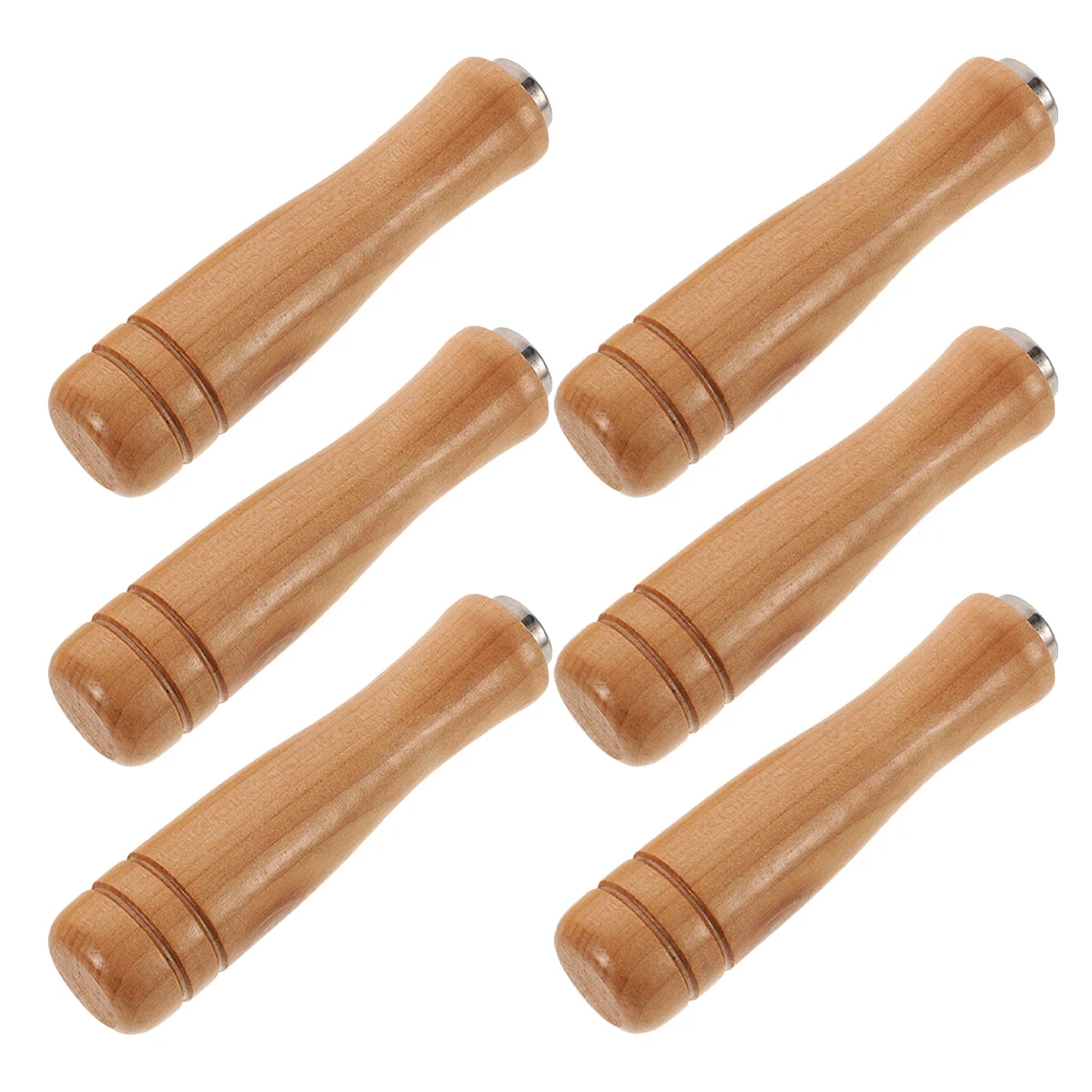

6 Pcs File Handles Ergonomic Rasp Grips for Woodworking Metal Tools Sturdy Wood File Grip Handles Wooden Handle Replacement