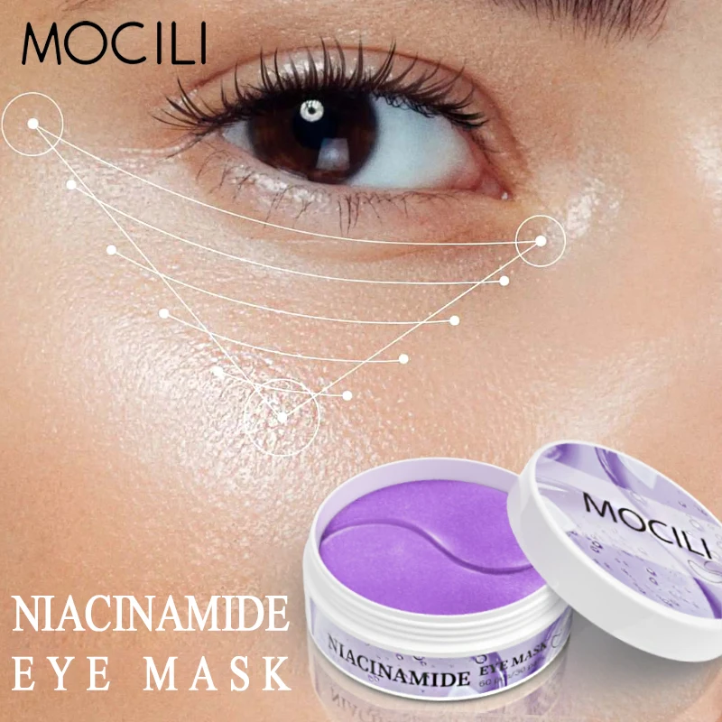 

60pcs Niacinamide Whitening Eye Mask Anti Dark Circles Remove Eyes Bags Moisturizing Firming Eyes Patches Gel Masks