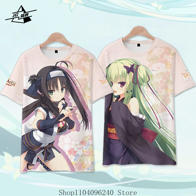 

Murasame Asatake Yoshino Hitachi Mako Летняя футболка с аниме Летняя мужская футболка Повседневная женская футболка с круглым вырезом и коротким рукавом