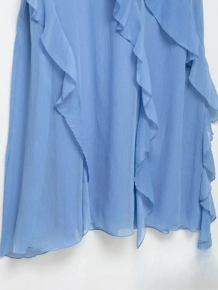 فستان KONDALA مثير أنيق للعطلات للنساء فستان متين بدون أكمام وسحاب بدون ظهر فستان طويل كامي موضة صيف 2025 فستان أنيق