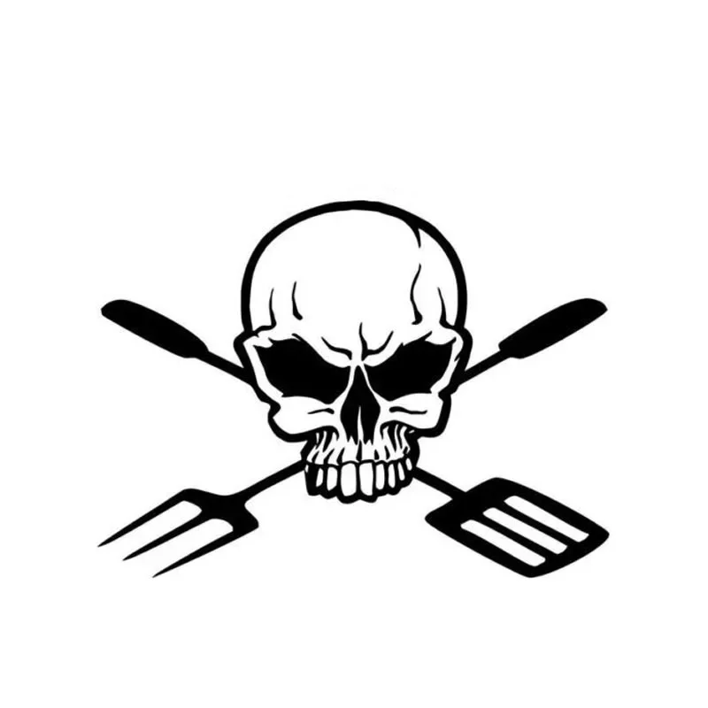 

Car Sticker Creative Scary Killer BBQ Skeleton Car Sticker Fun Motorcycle PVC Car Sticker Waterproof Black/White, 15cm*11cm
