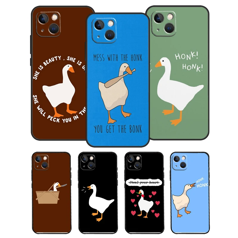 Honk Honk Goose For iPhone 14 12 13 Pro X XS XR 7 8 Plus 11 Pro Max SE2 Funda Coque Capa Full Cover