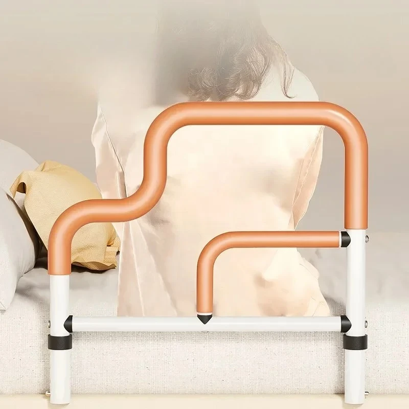 

Bedside Guardrail for Elderly Fall Prevention Guard with Storage Pocket Height-adjustable Universal Bed Rail Protection Device