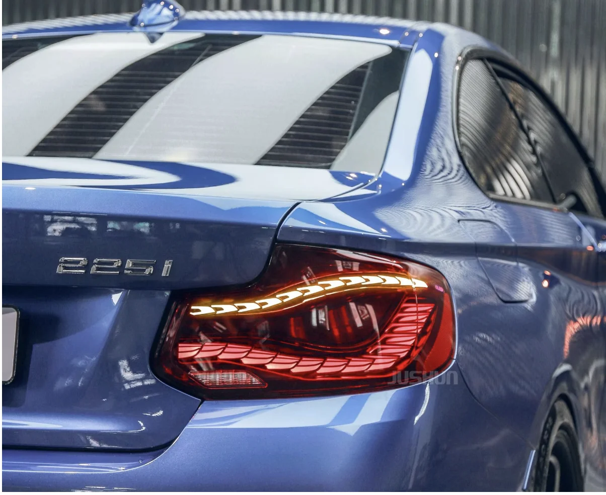 لسيارة BMW 2 Series F22 مجموعة الضوء الخلفي لتعديل المصباح الأمامي بمقياس التنين LED وأضواء إشارة الانعطاف. #2