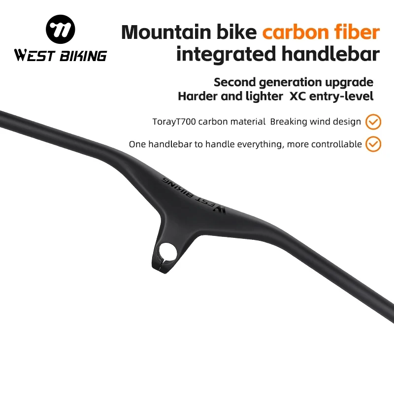 

WEST BIKING Integrated Bicycle Handlebar Ultralight T700 Prefessional MTB Bike Carbon Fiber Handlebar Race Cycling Equipment