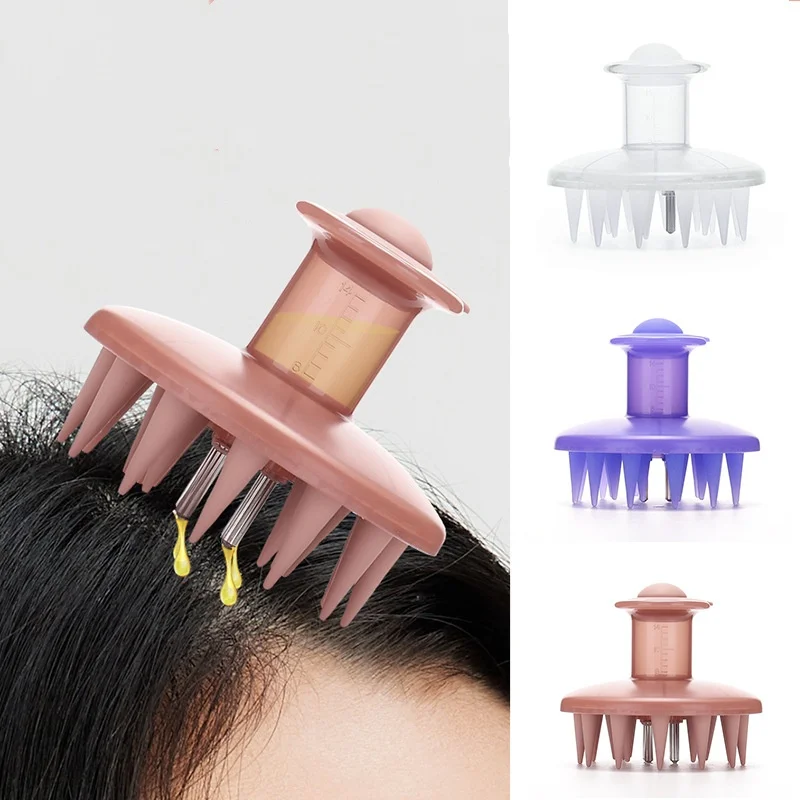 

Multifunctional Scalp Care Brush Silicone Head Massage Applicator Hair Care Essential Oil Liquid Guid Comb Shampoo Dispenser
