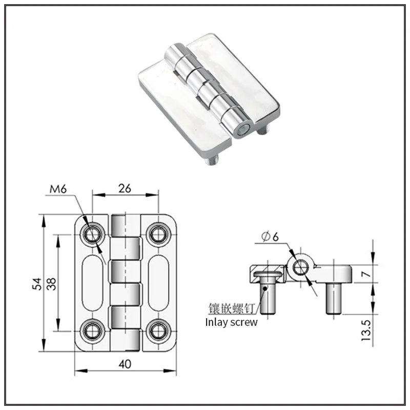 Zinc Alloy 2-inch Butterfly Thickened With Screw Embedded And External Fastening Hinge Industrial Hinge Bearing 54*40