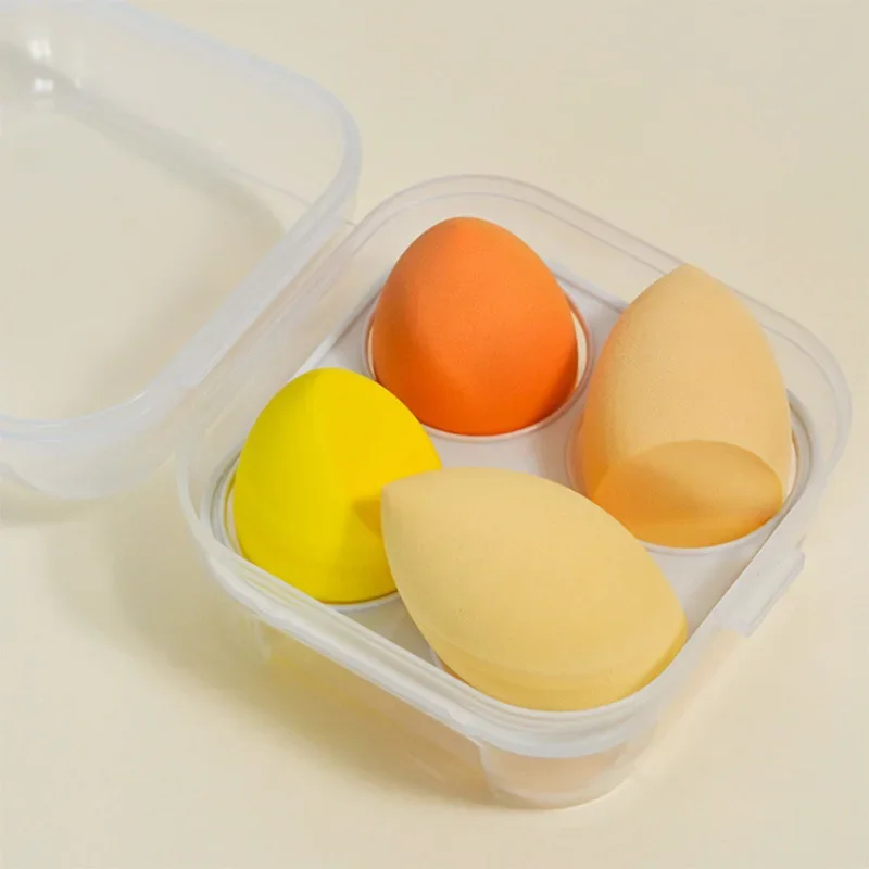 4Pcs Colorful Make Up Blender Sponge Set Soft Natural Cosmetic Puff Beveled Makeup Sponges Foundation Powder Sponge Beauty Tools