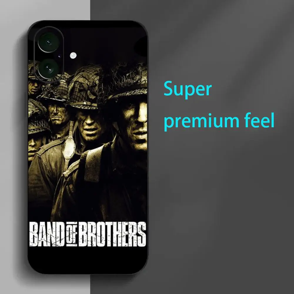 Cool Band of Brothers Film Phone Case For iPhone 17 16 15 14 13 12 X XR XS 8 Plus Mini Pro Max Soft black Shockproof Cover view 3