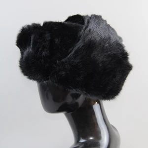 Capa de pele de coelho homem inverno genuíno 100% pele bombardeiro chapéu à prova de vento quente earmuffs masculino plana cinza/preto russo chapéu cabido casquette 10 principais vendas touca cinza masculina - №7