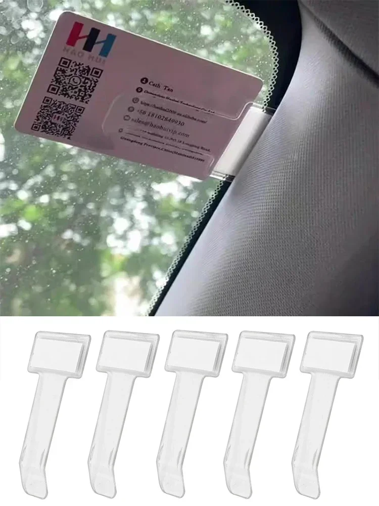 1/2/3/4/5pcs Plastic Universal Car Vehicle Parking Holder Clip Sticker Holder Clip Parking Ticket Windscreen Plastic Sticker