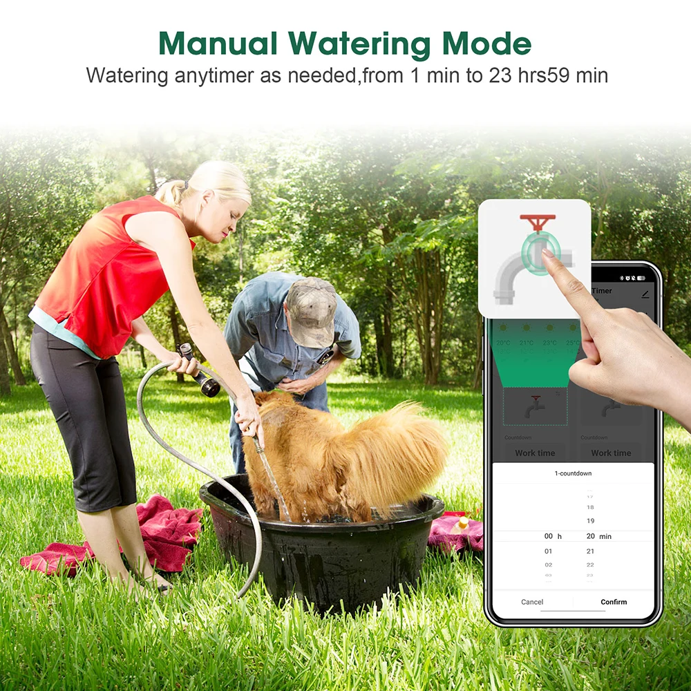 Bluetooth ZIGBEE Watering Timer Automatic Irrigation System Drip Sprinkler Valve Controller Tuya 2-Zone Smart Garden Timer