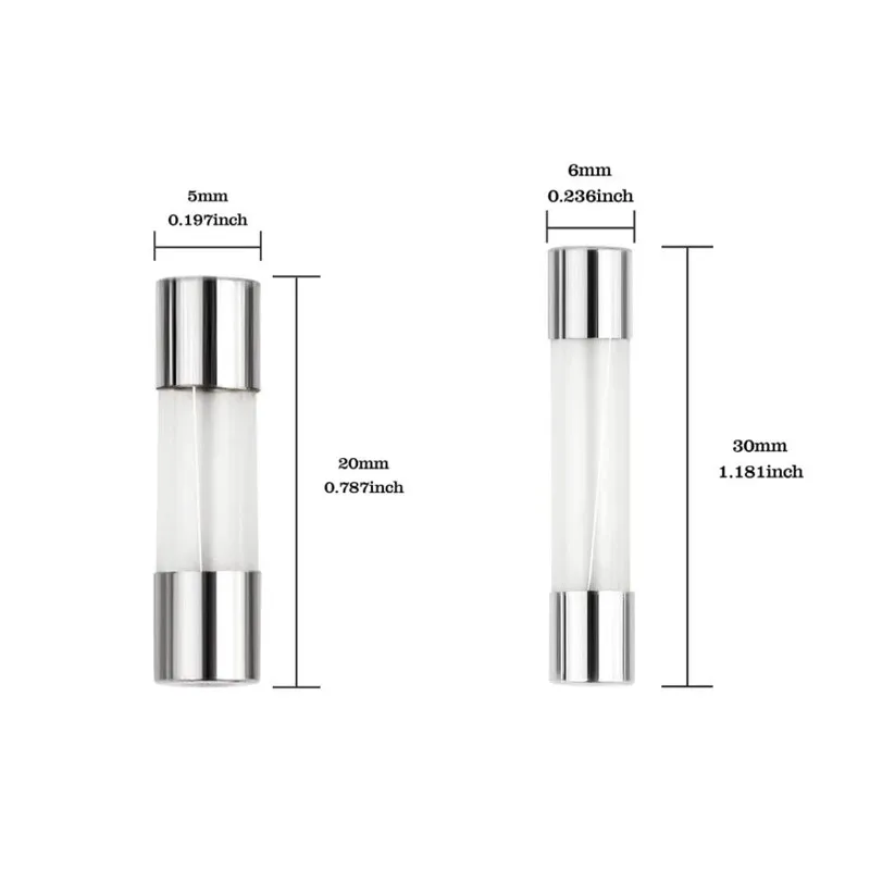 Ensemble de verres hybrides Chrysler à rupture rapide, 15 spécifications, 6x30mm, 5x20mm, 250V, 250 pièces