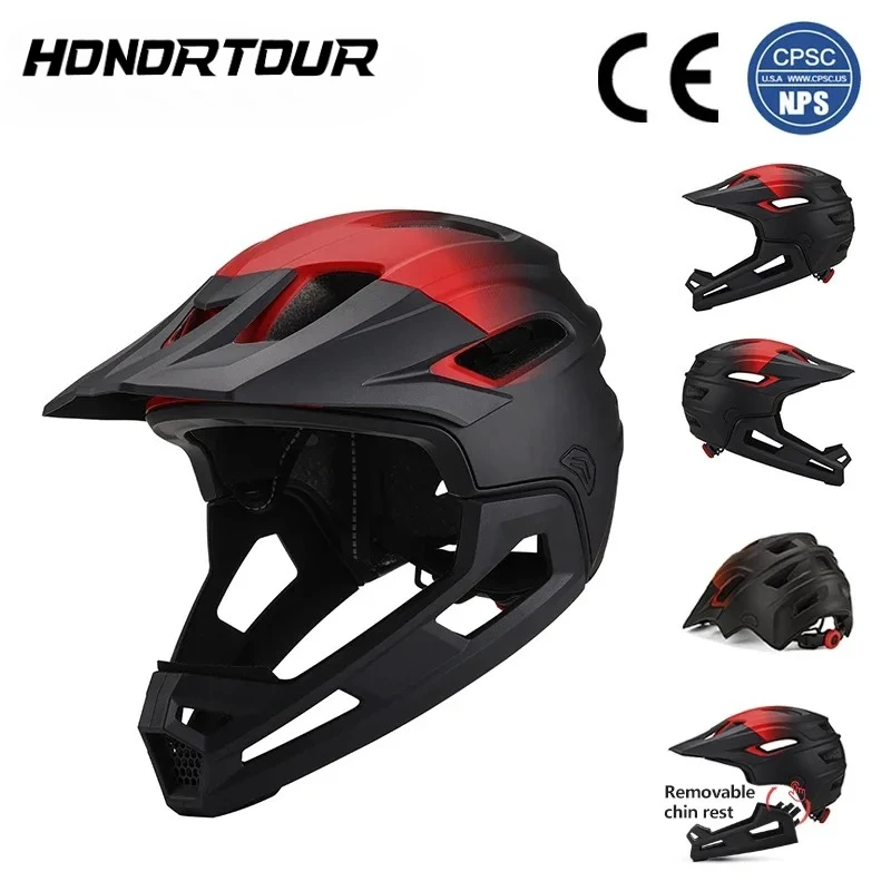 Eastinear High Quality Mountain Off-Road Bike Helmet 2-in-1 Full Face Detachable Outdoor Adult Men and Women MTB Cycling Helmet