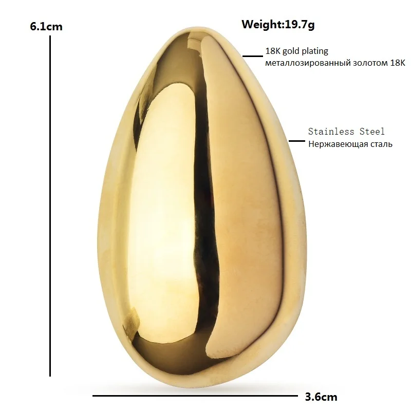 Wuli & baby 여성을위한 스테인레스 스틸 계란 브로치 남여 2 색 아름다운 기하학 ... - 1