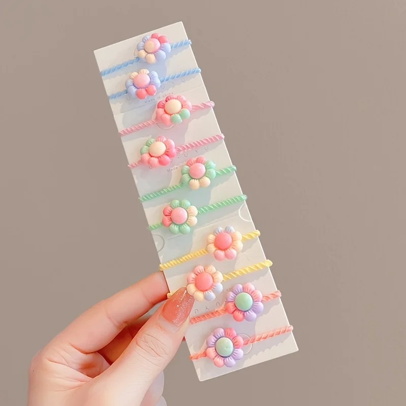 10/50 Packungen mit bezaubernden Haargummis für Kinder | Blumen-, Schleifen- und Eiscreme-Cartoon-Haaraccessoires-Set. – Detail 4