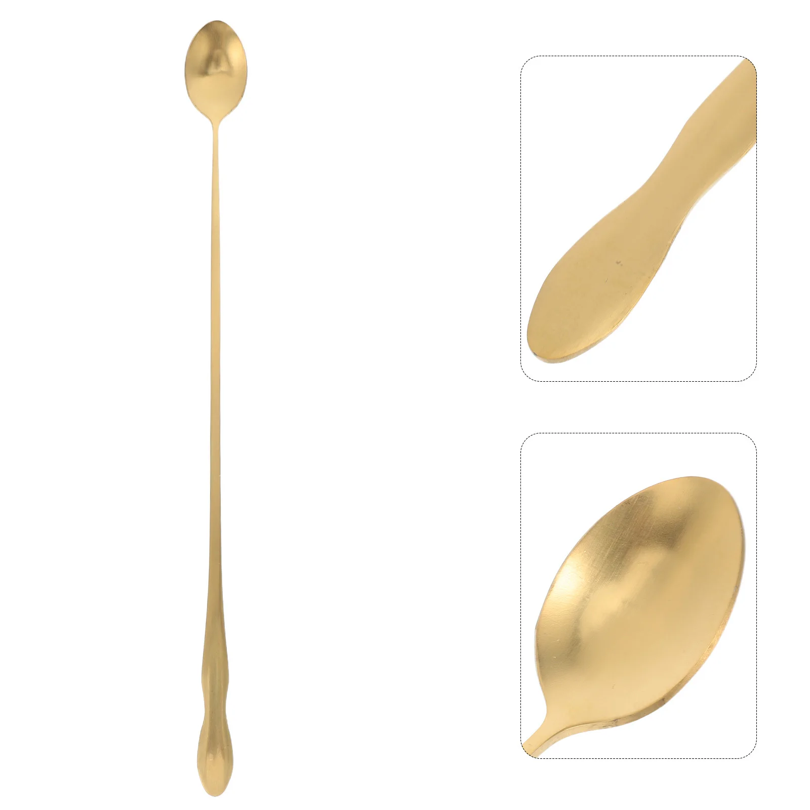 

Stainless Steel Long Handle Spoon Gourd Shape Pointed Tip Coffee Stirrer Seasoning Mixing Spoon Kitchen Cooking