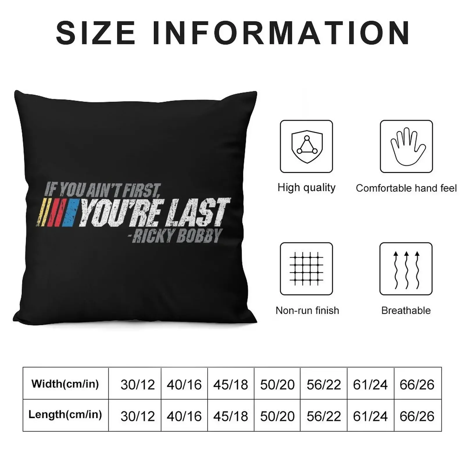 If You Ain't First, You're Last - Ricky Bobby Throw Pillow Throw Pillow Covers Cushion Cover Set pillow