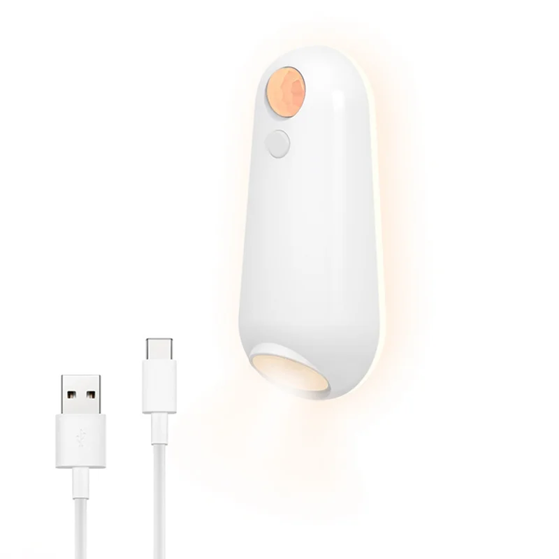 Proyector de luz nocturna LED con sensor de movimiento ABFI para pasillo de baño, lámpara de pared de inodoro recargable colorida