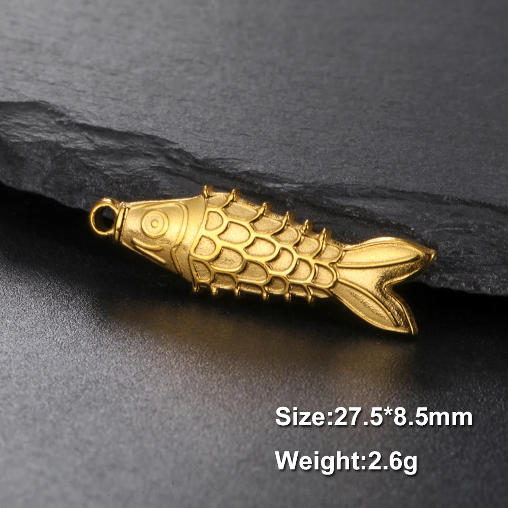 3 pcs Stainless Steel lively Animal Marine Fish Pendant DIY Can Be Made into Necklace Keychain Wholesale Accessories