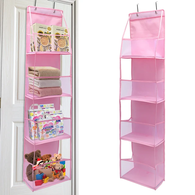Bolsa de armazenamento suspensa de 4/6 camadas, organizador dobrável, suporte sobre a porta para acessórios de cabelo, lanches, brinquedos, suporte de armazenamento de roupas