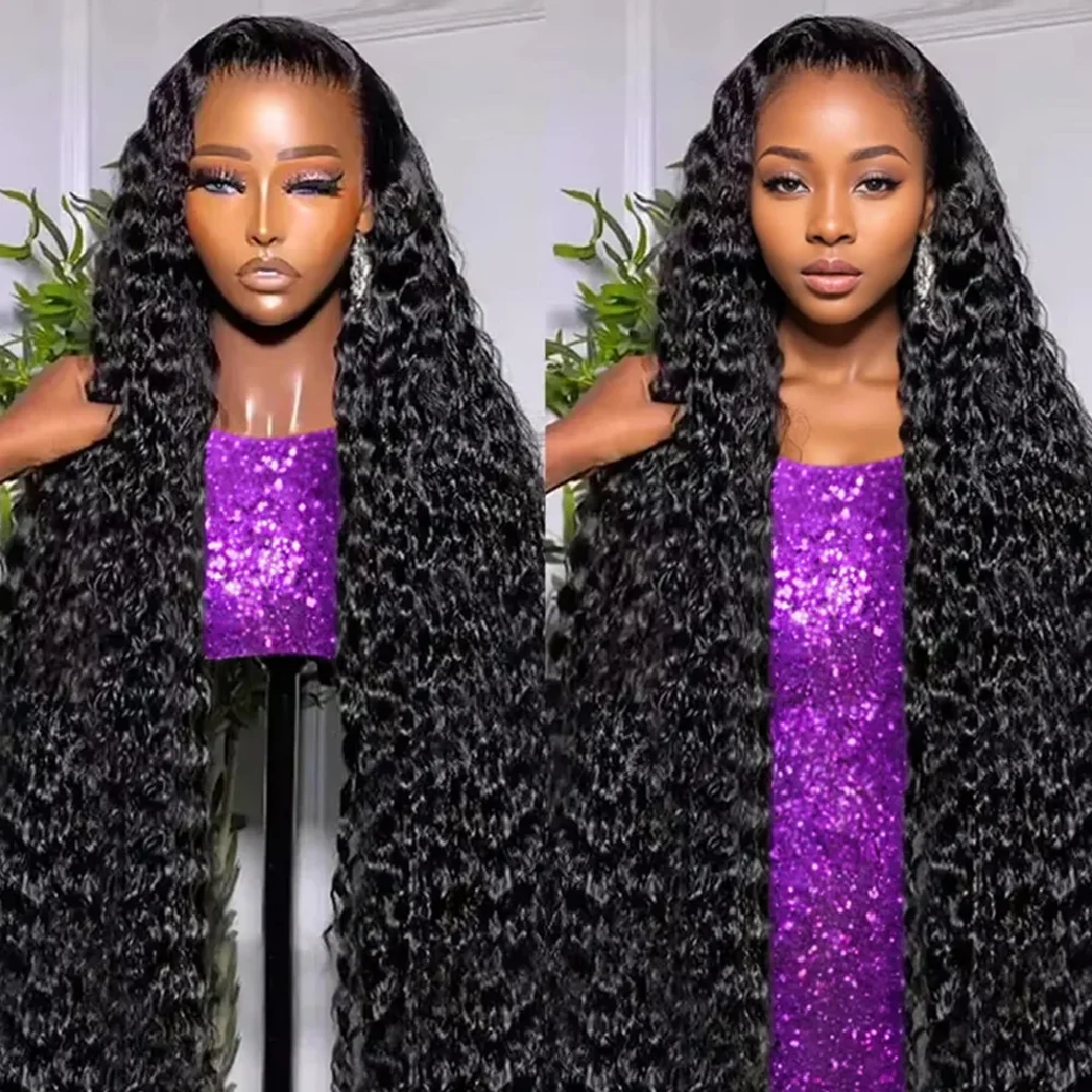 200% الكثافة 46 بوصة شعر مستعار موجة عميقة شعر ريمي 13x4 13x6 HD الدانتيل الباروكة الأمامية عالية كامل الدانتيل أمامي الشعر البشري للنساء #1