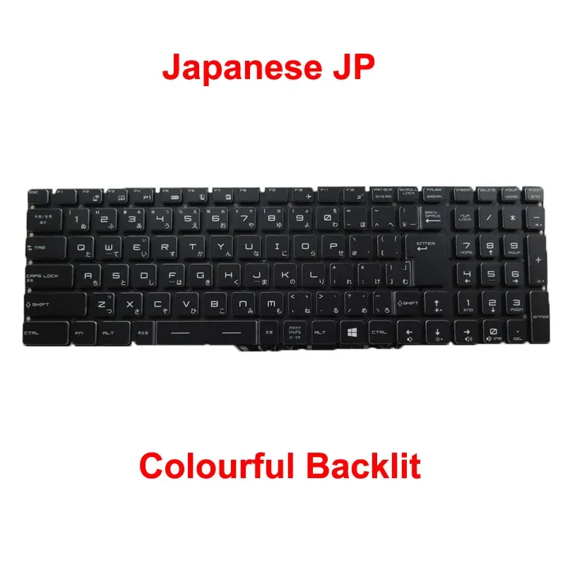 Per Key RGB Backlit JP SW CA BE GK HB  HU Keyboard For MSI GT63 TITAN 8RG 8RF 8SG 8SF 9SG 9SF 10SG 10SF Black No Frame New