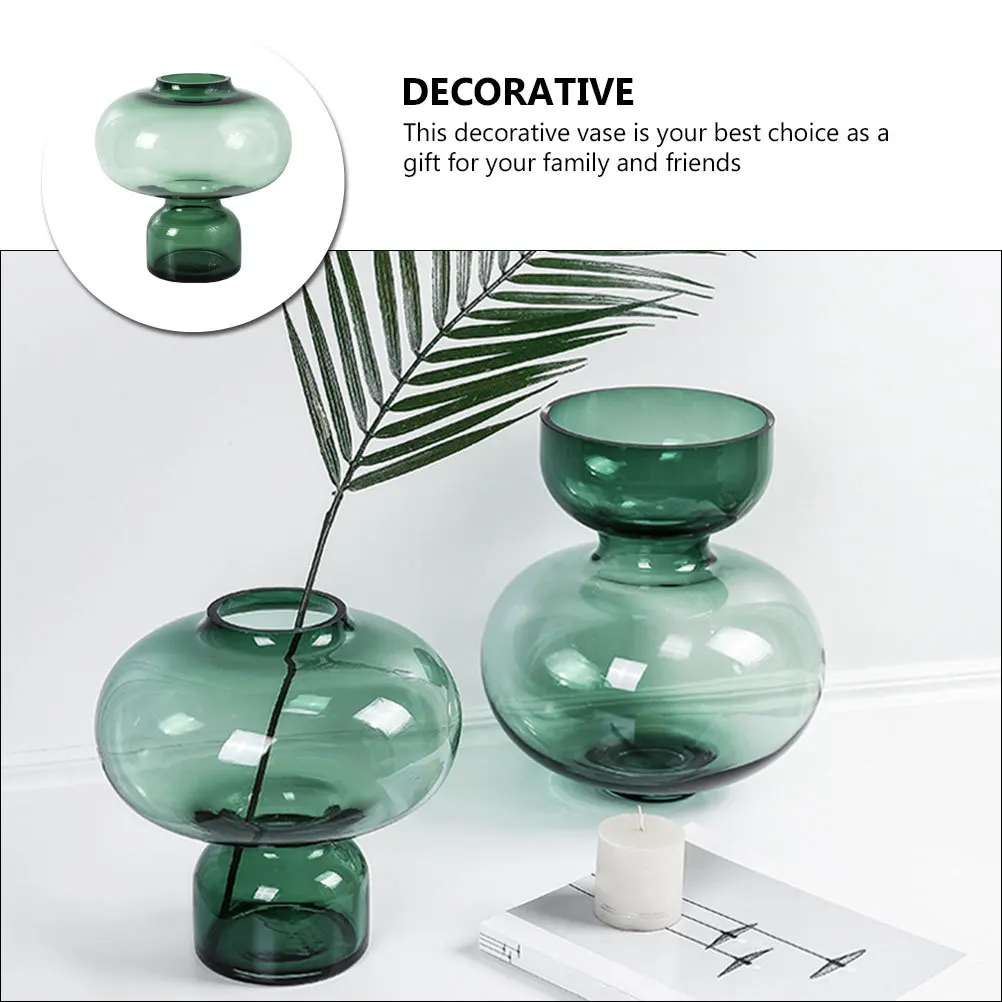 

European Style Gourd Design Glass Vase Decorative Flower Pot for Home Office Flower Arrangement Vase Office Decor