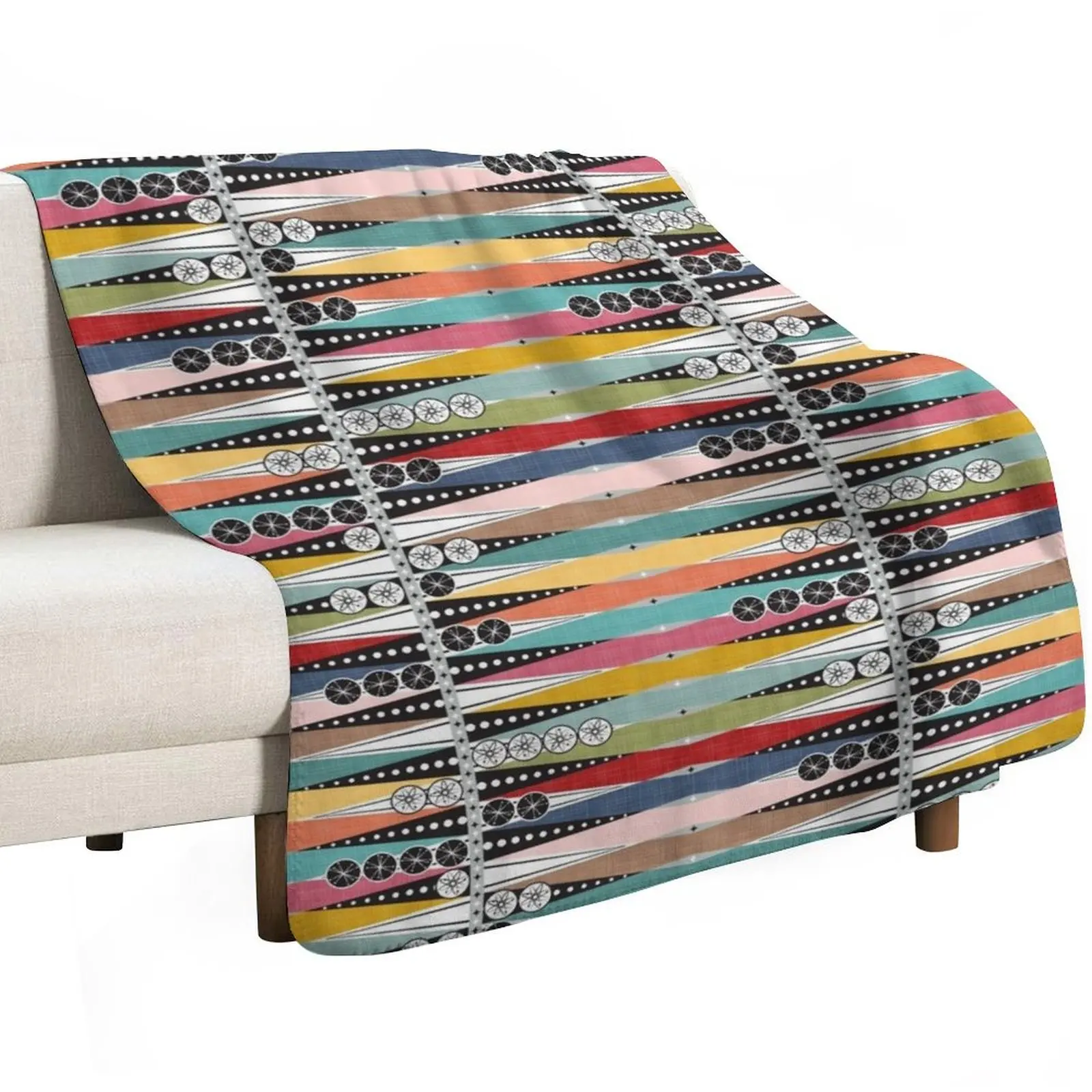 Mid Century Modern ~ Atomic Age Backgammon Throw Blanket For Decorative Sofa Nap Luxury Thicken Tourist Sofa Quilt Blankets